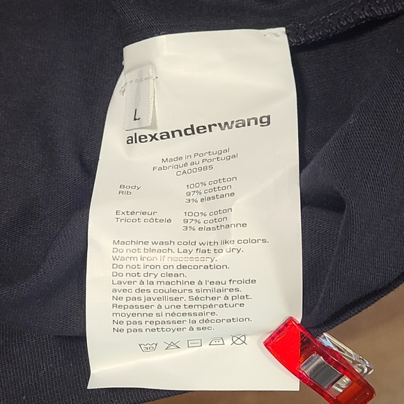 Alexander Wang Unisex Longsleeved Tee With Soap Suds Print Large NWT - Picture 4 of 5